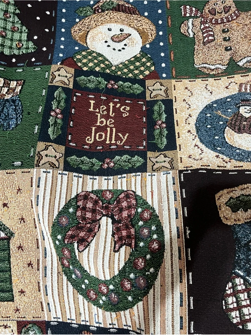 Festive Holiday Throw Blanket - Green and Brown